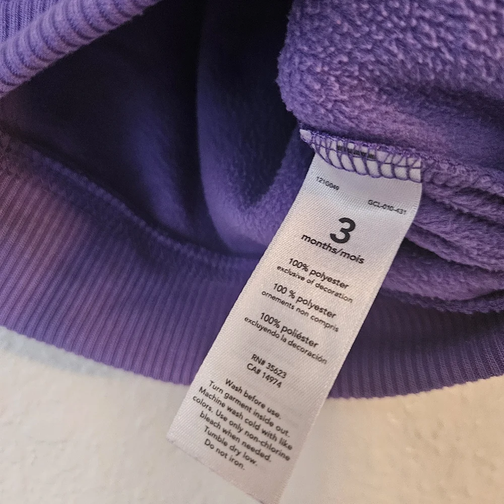 carters purple vest, 3 months